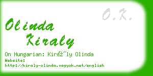 olinda kiraly business card